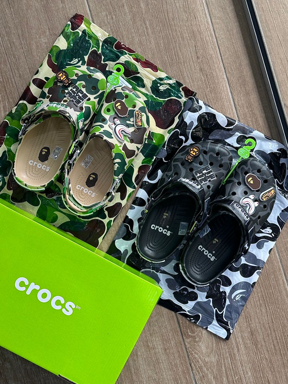 Bape x crocs clogs