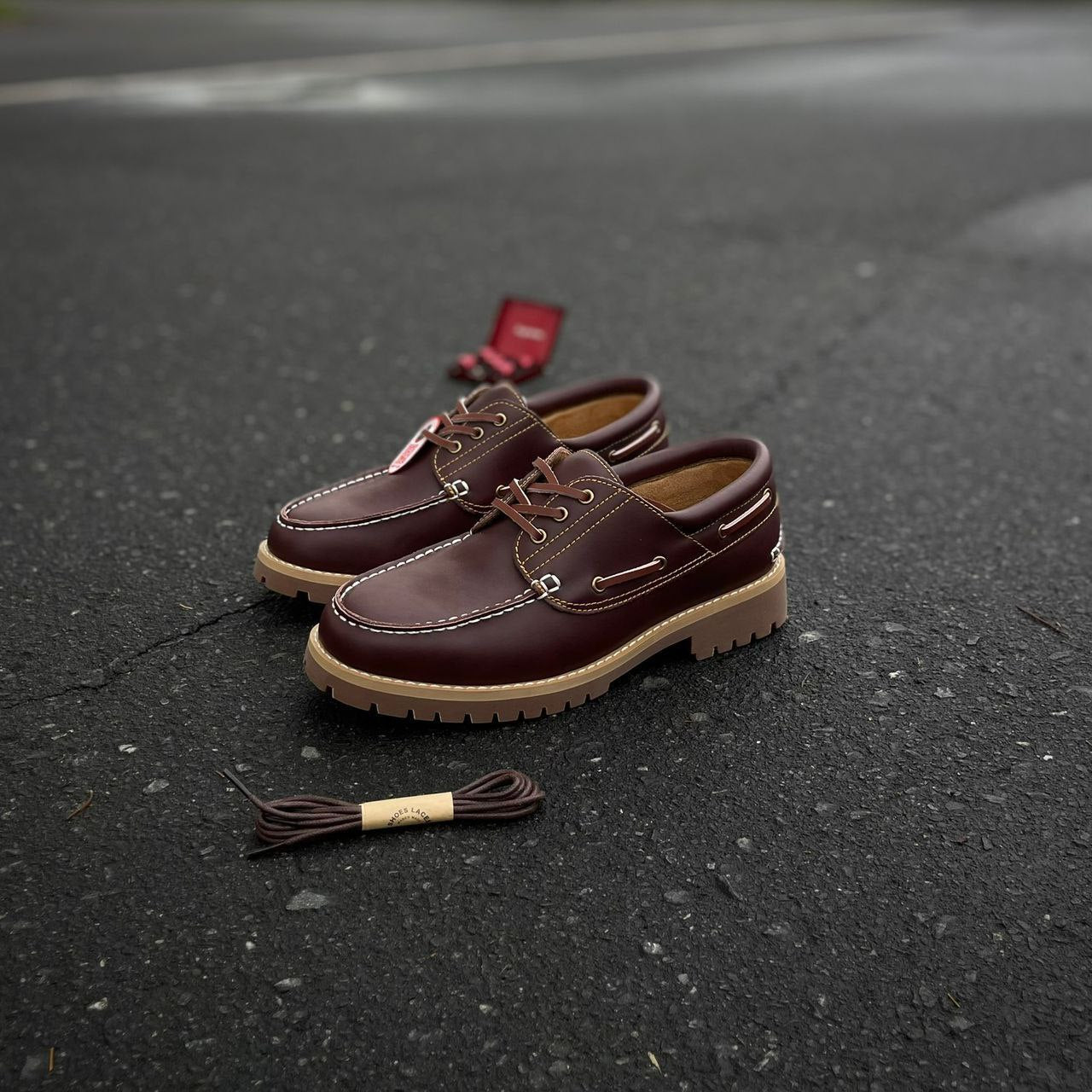 Retro Moccasin Boots - Brown Leather